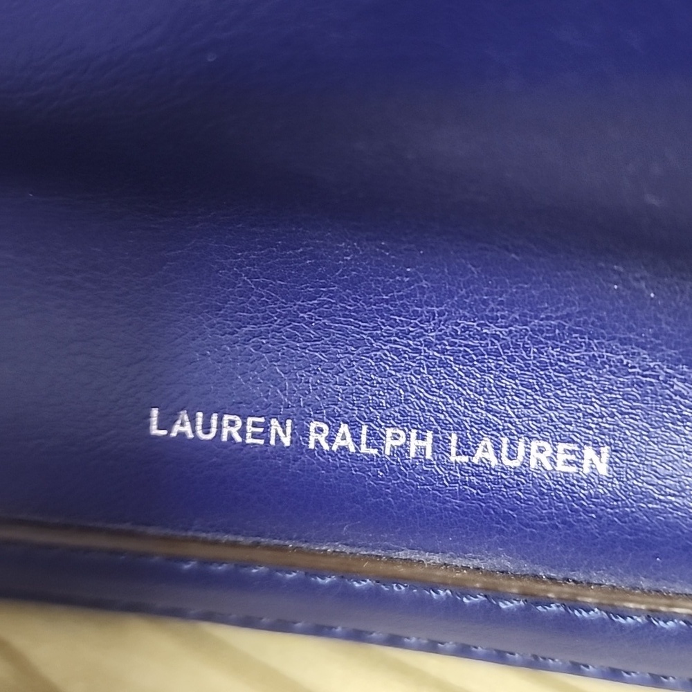 Lauren Ralph Lauren Purple Shoulder Zipped Pockets Adjustable Strap Bag Purse - Picture 4 of 13